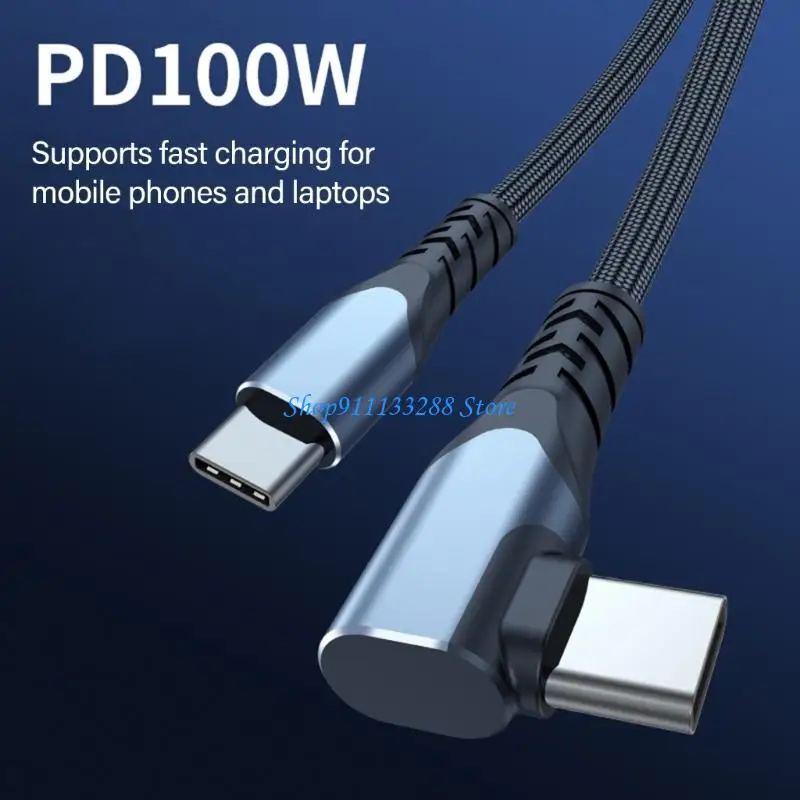 

G88D 100W 90-градусный локоть типа C Кабель типа C к USB C Мужской шнур для быстрой зарядки данных