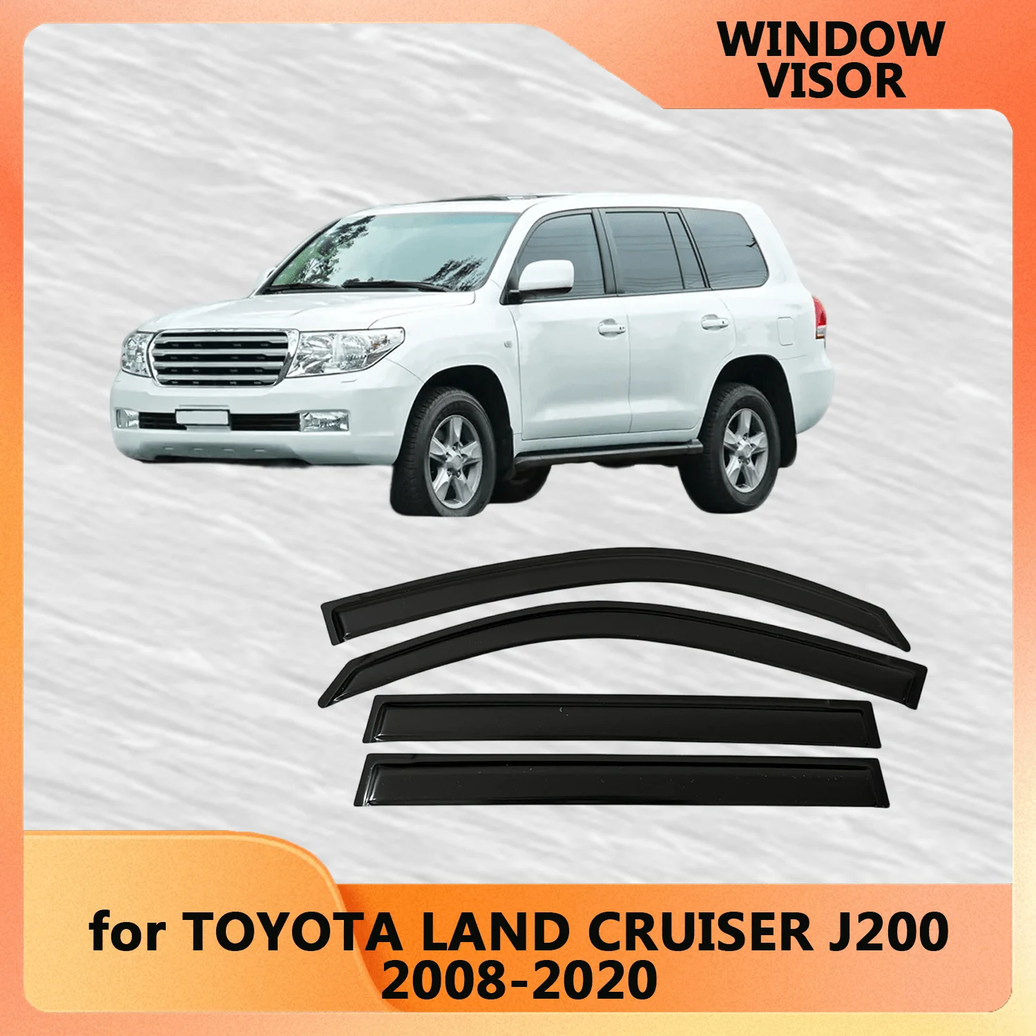 

Window Visor for TOYOTA LAND CRUISER J200 2008 2009 2010 2011 2012 2013 2014 2015 2016-2020 Weathershied Door Visor Wind Sun