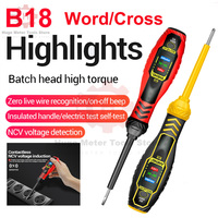 B18 Multifunctional Voltage Test Pen Word Cross Screwdriver Zero Live Wire NCV Voltage Induction Electrician Tester Pen Tools