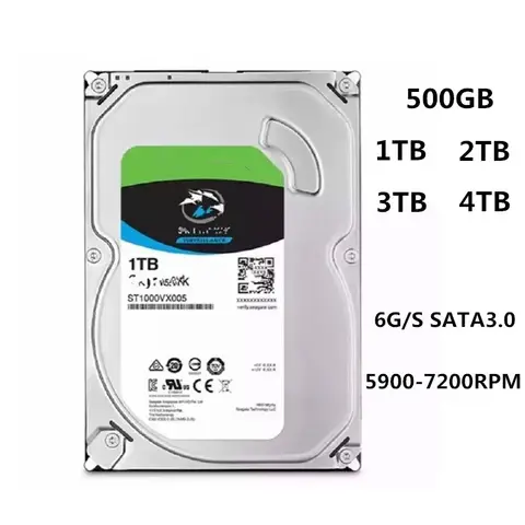 ST500DM009 500GB 3.5'' inch Internal Hard Drive for Desktop PC DVR NVR Surveillance Recorder using 1TB SATA 6Gb/s 7200RPM