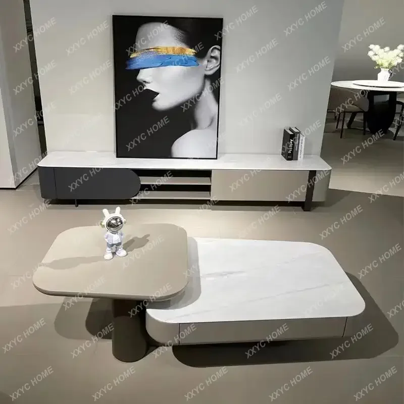 

JYA12Modern simple and fashionable microcrystalline stone coffee table TV cabinet high-end small apartment furniture paint cabin