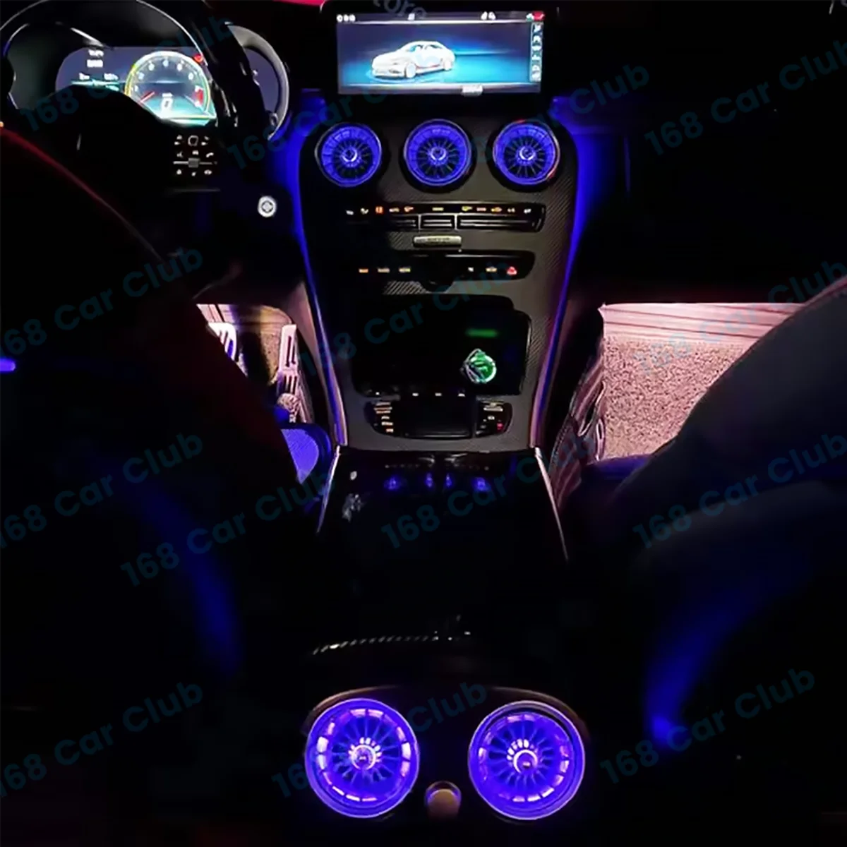 APP Controls 256 Colors RGB Turbo Air Outlet Nozzle Lamp For Mercedes Benz W205 W213 X253 W177 W118 W117 W176 X156 W222 LED Vent 6