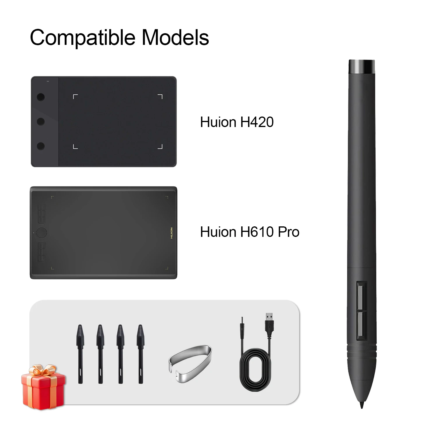 PEN80 Rechargeable Digital Pen Stylus for Huion Professional Graphic Drawing Tablets 420/H420/H610 GAOMON S56K/M106K/1060PRO