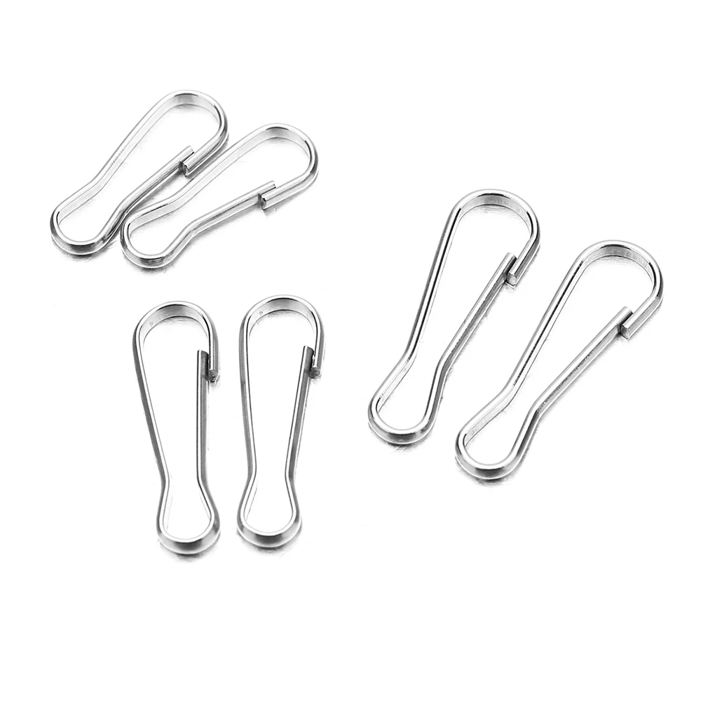 Ganchos de metal com clipe de pressão, 50 peças, aço inoxidável 20/25/30/40/50mm, fivela de cabaça de mola, ganchos, acessórios de hardware