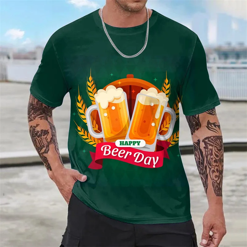 Vintage New 3D Print German Oktoberfest Beer Festival T-Shirt Costume Germany Beer Festival Graphic Tee Shirts Mens Clothing Tee