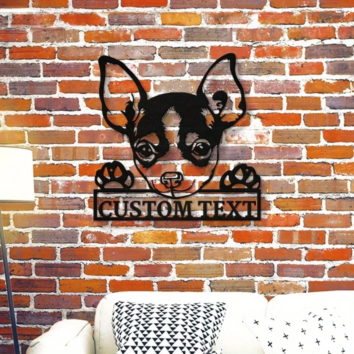 Пользовательские металлические настенные рисунки чихуахуа |   Персонализированный знак имени |   Подарок и домашний декор для любителей собак