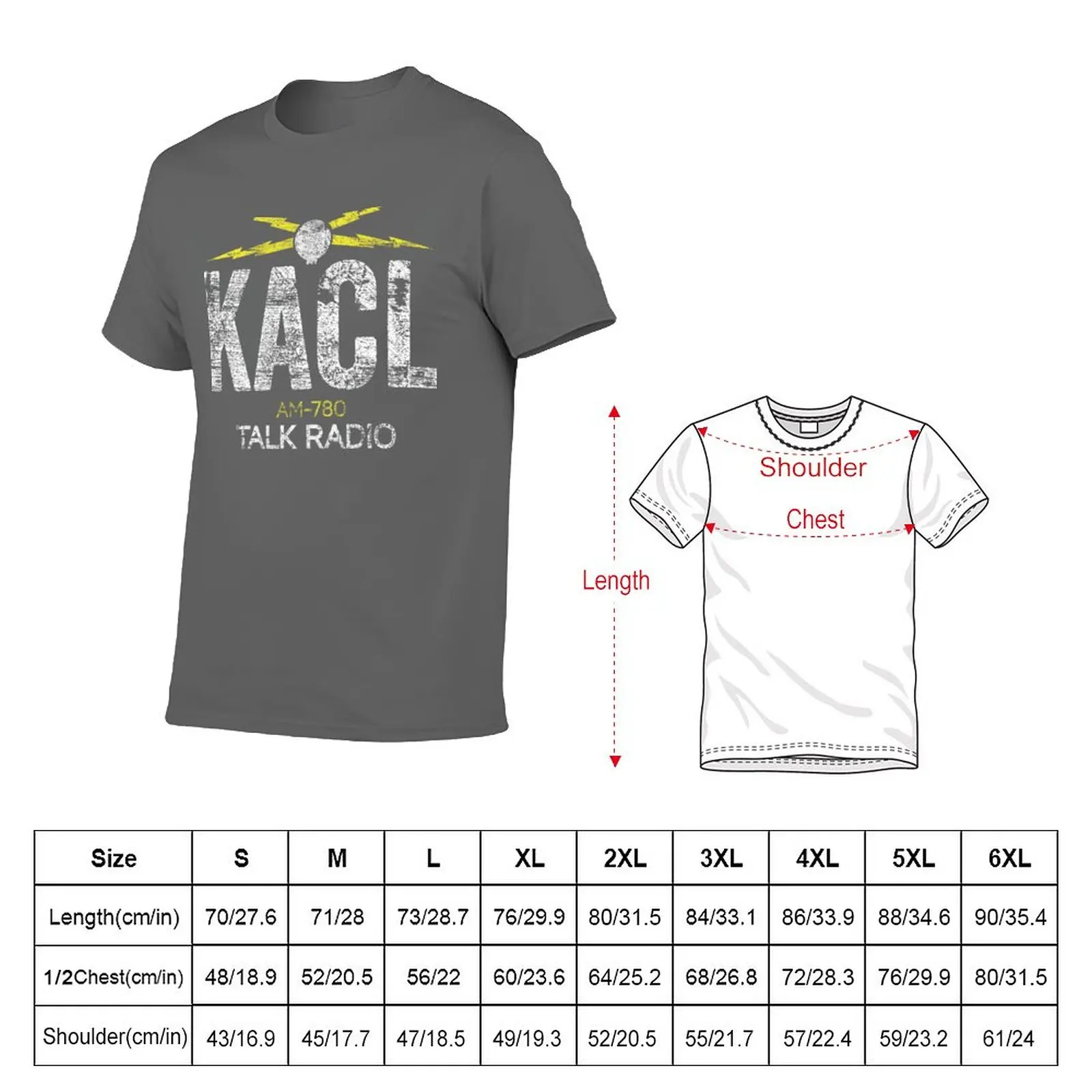 KACL AM-780 Talk Radio T-Shirt graphics anime clothes oversizeds heavyweights men clothings