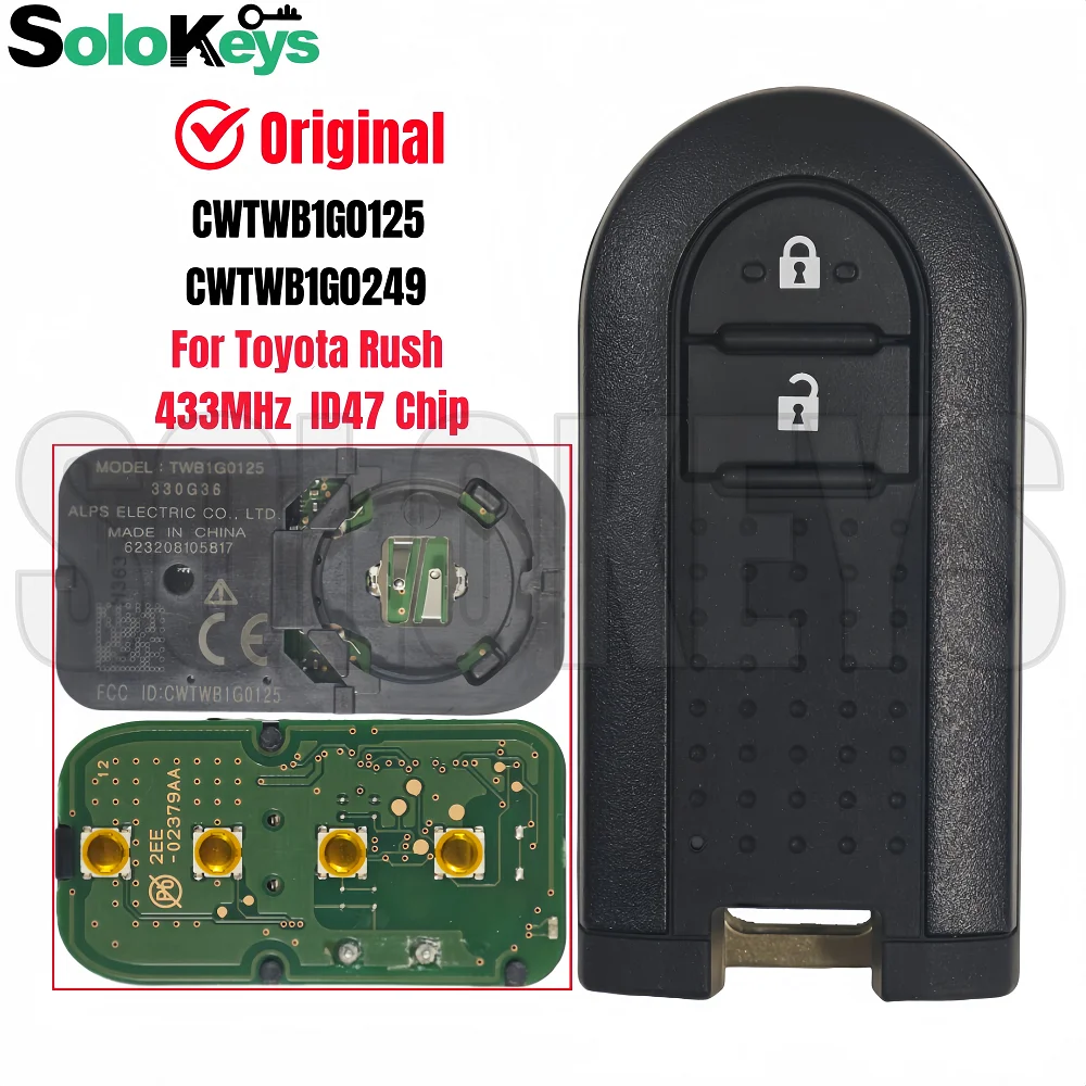 SOLOKEYS TWB1G0125 CWTWB1G0249 Original Smart Key For Toyota Rush Daihatsu Terios 018 2019 2020 2021 433FSK ID47 Chip