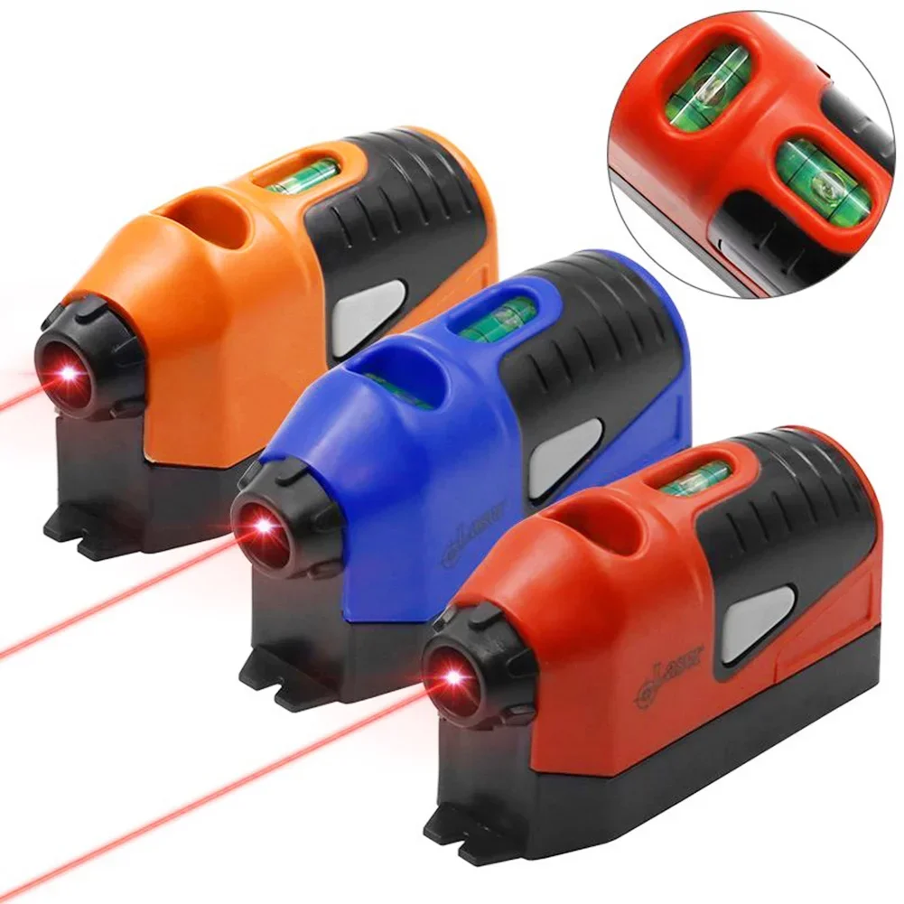 Portable Mini Vertical Laser Spirit Level Laser Straight Level 90 Degree Mouse-shaped Plastic Self-leveling Measuring Tool