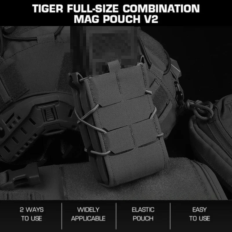 

Модульный держатель Tiger Mag V2 — регулируемое крепление MOLLE для 7,62/5,56 и универсальных товаров