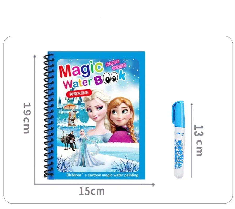 Disney Frozen Mickey Minnie Montessori MagicWater Pen Drawing Book Coloring Doodle Painting Board For Kids Toys Birthday Gifts