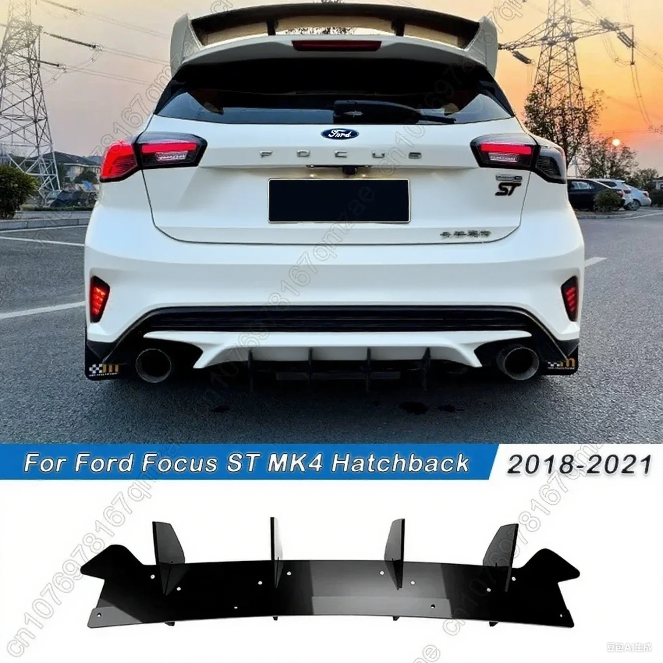 

Для Ford Focus ST MK4 хэтчбек 2018-2021 автомобильный задний бампер спойлер для губ диффузор сплиттер защита комплекты кузова аксессуары тюнинг
