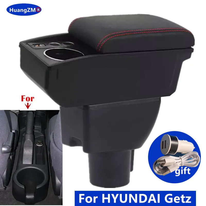 For HYUNDAI Getz Armrest Box For Hyundai Getz Car Armrest Double-Layer Storage Box Cup Holder Dedicated Retrofit Car Accessories