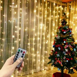 Guirxiété lumineuse LED USB pour décoration de fête, rideau nickel é, lumière de Noël, mariage, maison, chambre à coucher, vacances, 8 modes, 6 m, 4 m, 3m