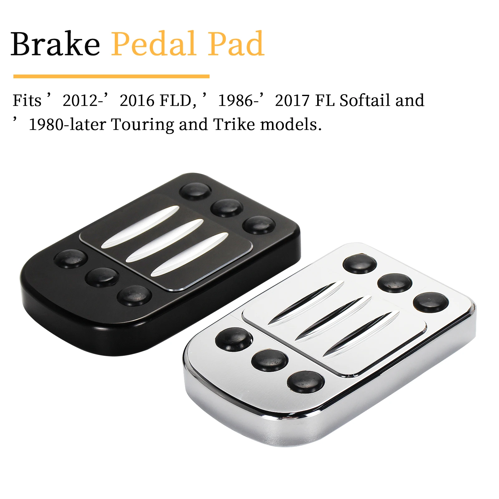 

Large Footrest Brake Pedal Pad Cover For Harley 1986-2017 FL Softail/2012-2016 Dyna Switchback /1980-2023 Touring Trike Models