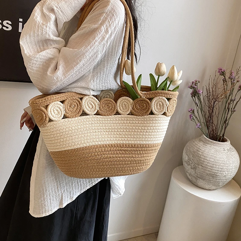 2024 New Women\'s Bag Fashion Trend Handbag High Quality Design Shoulder Bag Summer Vacation Beach Straw Hot Sale