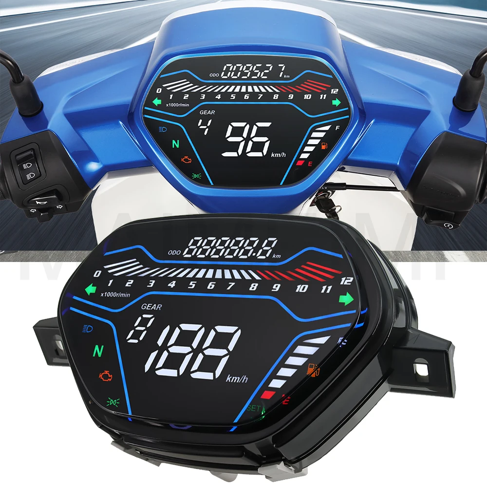 

Для EX5 Class1 CX DX Honda Wave100 CD100 Alpha Ori Tokyoda DY110-2F цифровой мотоциклетный спидометр светодиодная приборная панель об/мин