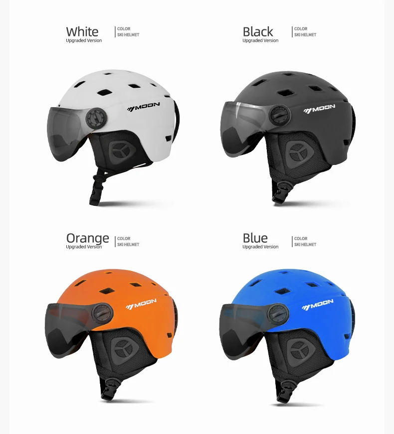MOON Snow Visor de Formación Integrada, equipo de protección de seguridad con gafas, casco de esquí, deportes al aire libre, Invierno