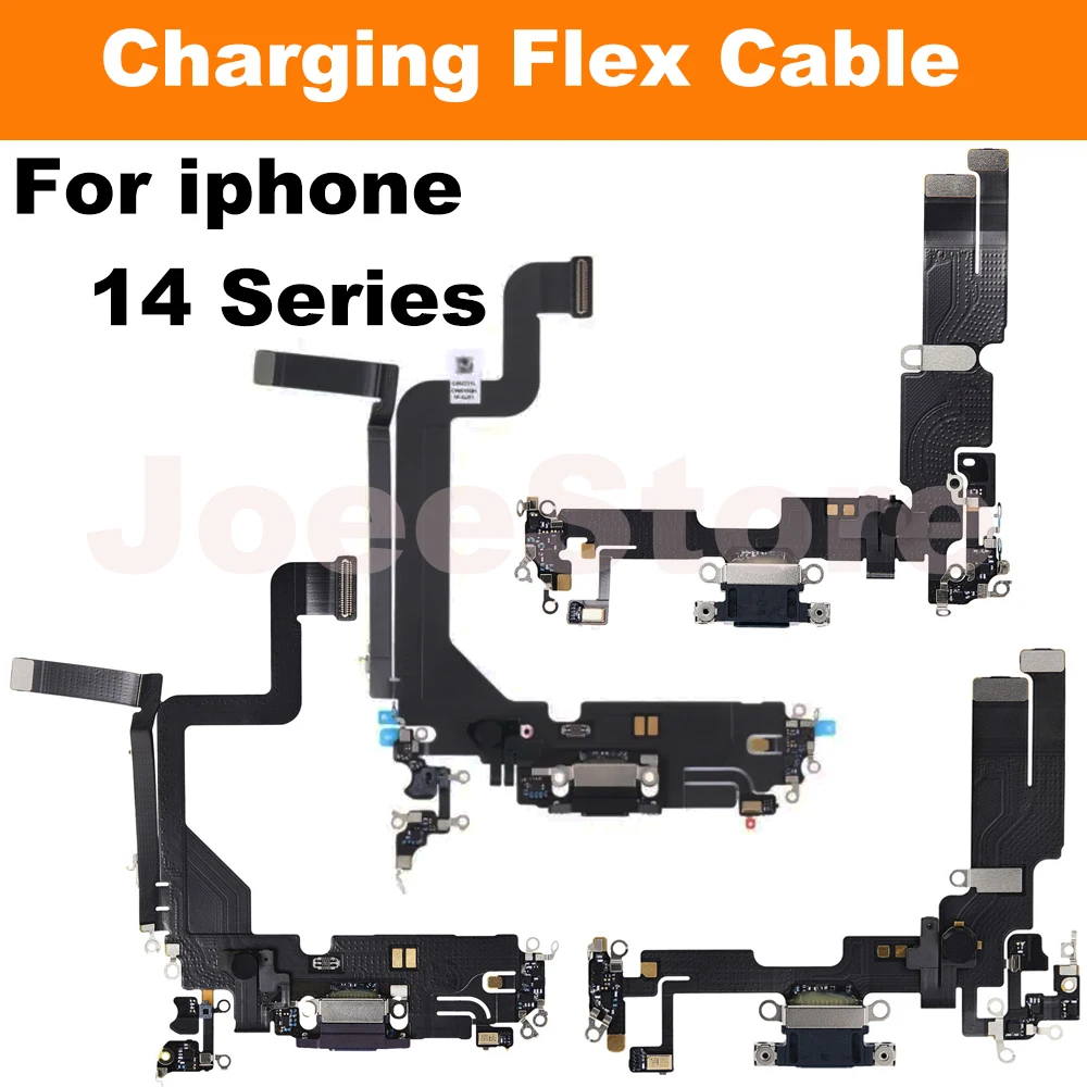 Charging Port Flex Cable For iPhone 13 14 Pro Max Mini Plus Bottom Mic USB Charger Dock Connector Flex Cable Repair Parts