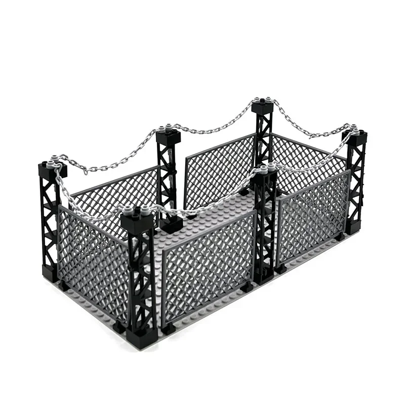 MOC Military Fence Protection Net Building Blocks Accessories Compatible Dinosaur Cage Assemble Self-Locking Bricks Toys