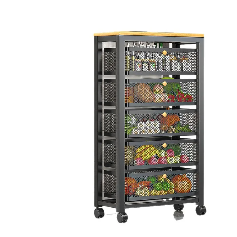 Kitchen Shelf Vegetable Storage Basket Pull-out Narrow Side Vegetable Shelf