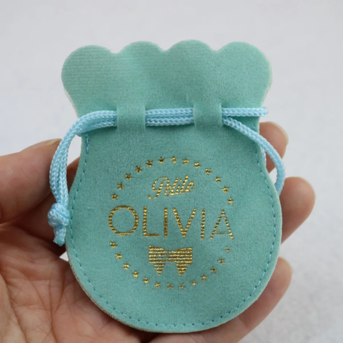 

100pcs Custom Logo Jewelry Button Bag Personalized Name Microfiber Snap Envelope Travel Pouch Ring Earring Bracelet Storage Sack