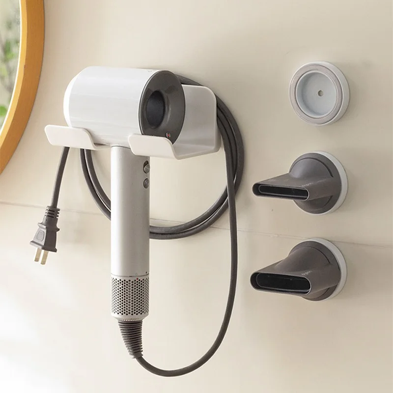 Wall Mounted Hair Dryer Holder For Dyson Laifen Aluminum Magnetic Nozzle No-punching Bathroom Accessories Blower Holder Shelf