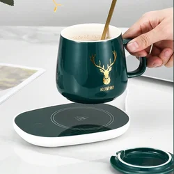 Electric Smart Thermostatic Coaster Suitable for Home and Office Suitable for Hot Coffee Tea Milk Water Portable and Waterproof