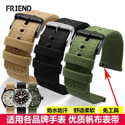 Watchband for Citizen Bm8475 Eco-Drive Casio PRG-600YB/PRG-650 Nylon Canvas Watch Strap 18mm 20mm 22mm 24mm