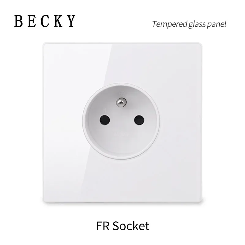 Ultra Thin Glass Wall Switch EU UK Standard 16a Socket Large Panel Wall Light Square Switch Socket 86mm Home Hotel Decoration image 3