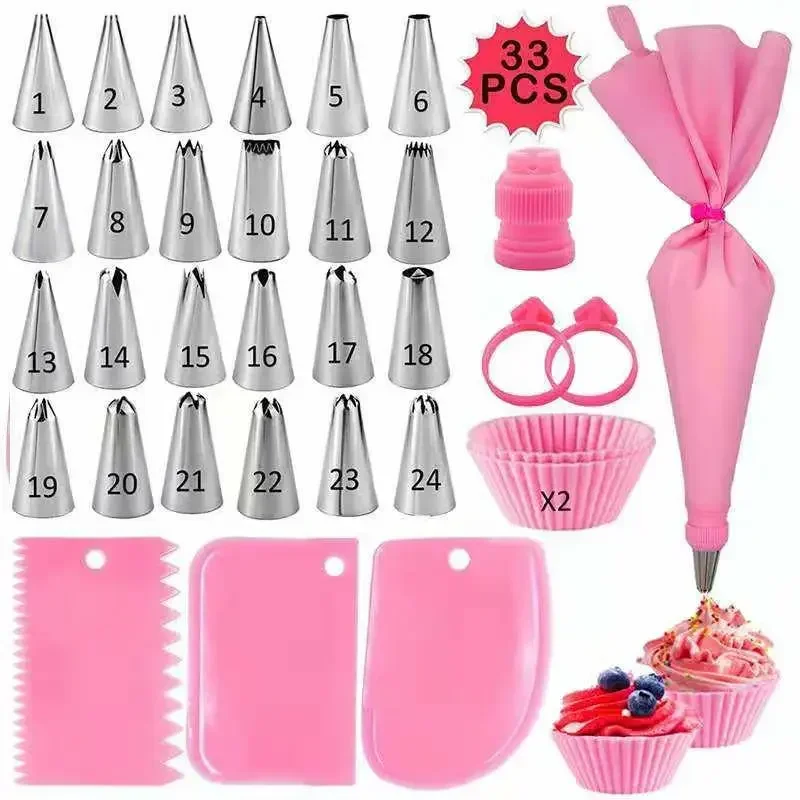 Various Cake Decorating Tools Set, Framing Nozzle, Framing Bag, Buttercream Spatula, Biscuit 20/21 /32/33 /36 /39PCS