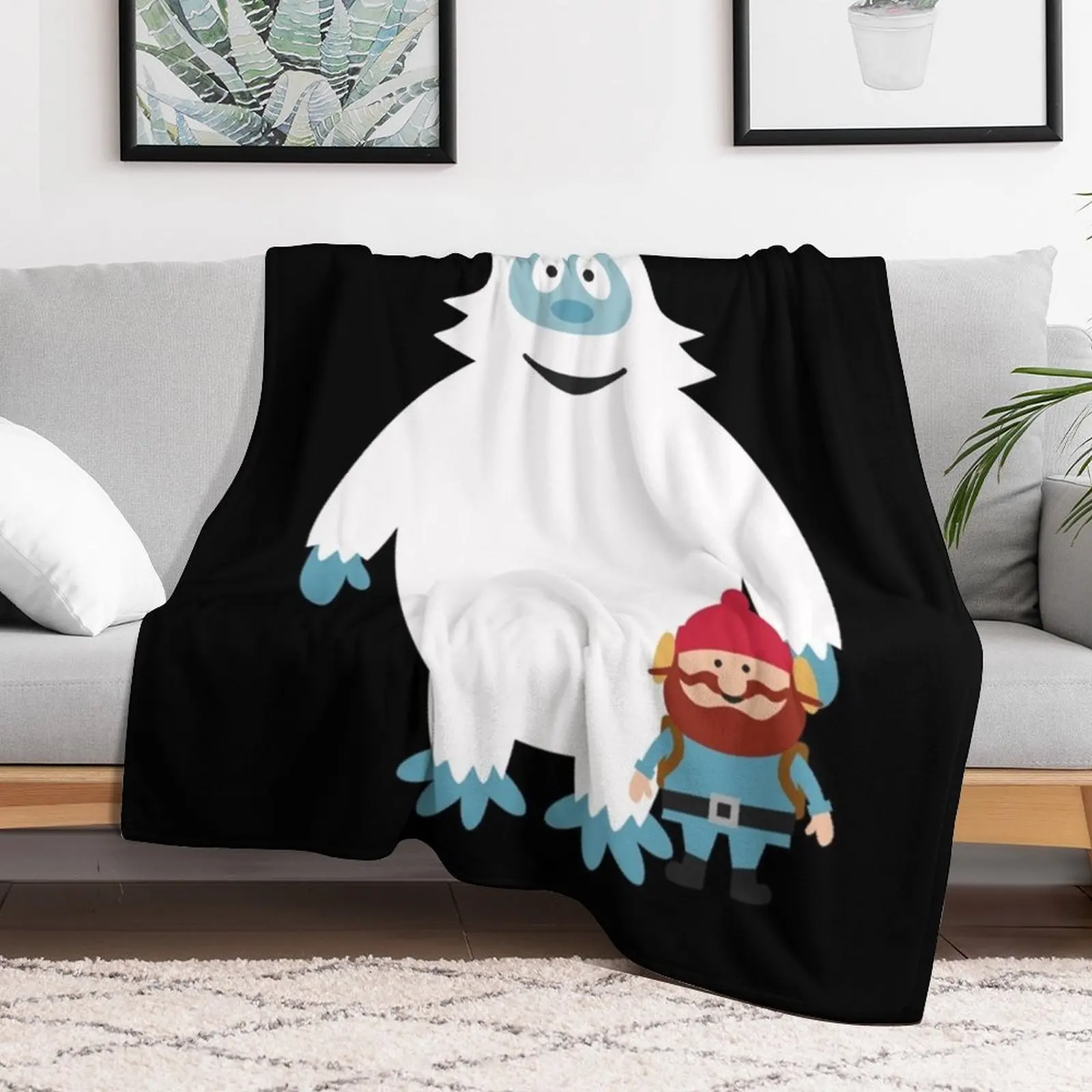 Abominable Snowman Friend T-Shirt Throw Blanket heavy to sleep Flannel Fabric Soft Beds Blankets