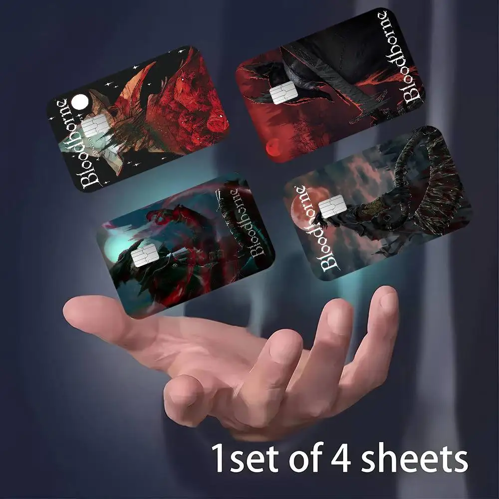 Dark Hunter B-Bloodborne Game 2024 Anime Cartoon Skin Stickers Film Tape Case For Big Credit Debit Card Front Side