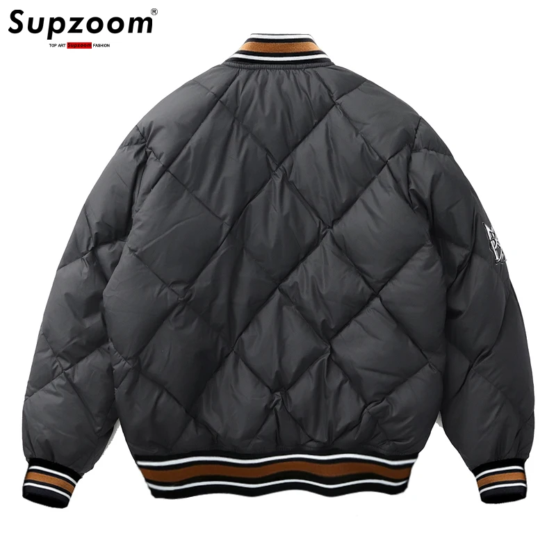 Supzoom 2022 New Arrival Hip Hop Embroidery Couples Casual Top Fashion Male And Female Winter Men Coat Warm Baseball Down Jacket