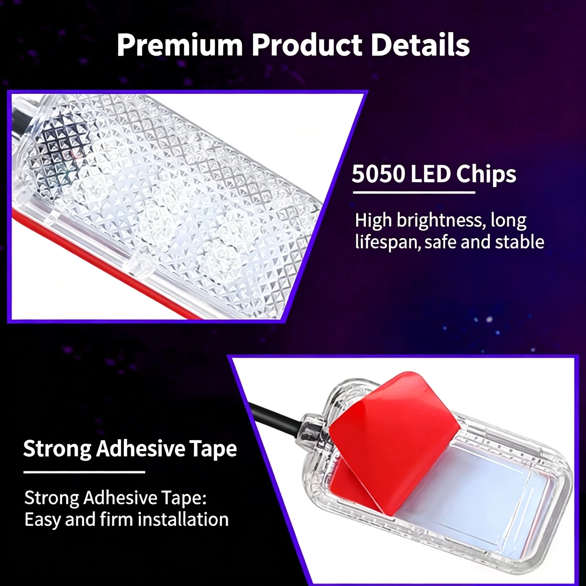USB Cigarette Lighter Ice Blue Foot LED Ambient Light, Car Interior Atmosphere Lamp Decoration Accessories Kit
