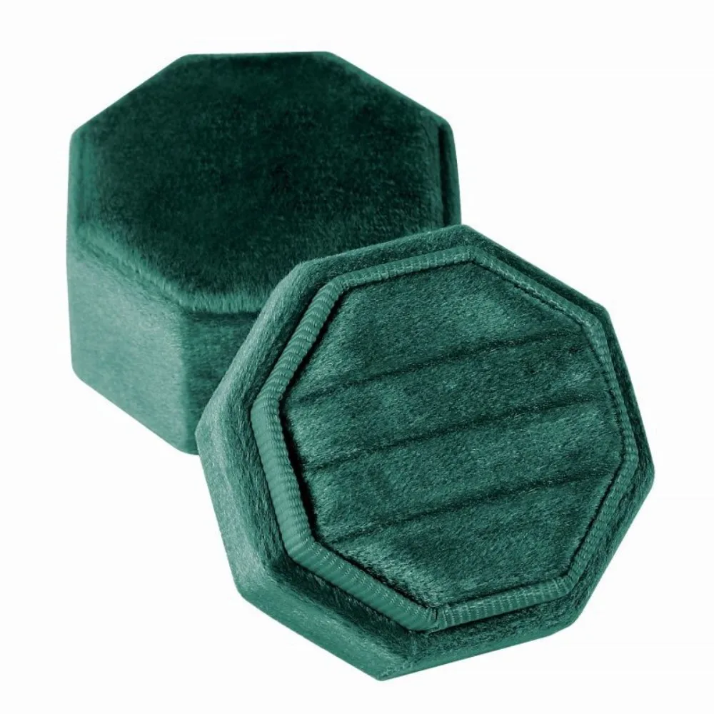 Elegant Three Slot Rings Holder Dustproof Valentine Flannel Jewelry Case Girlfriend Gift Soft Gift Packaging Box Ring Storage