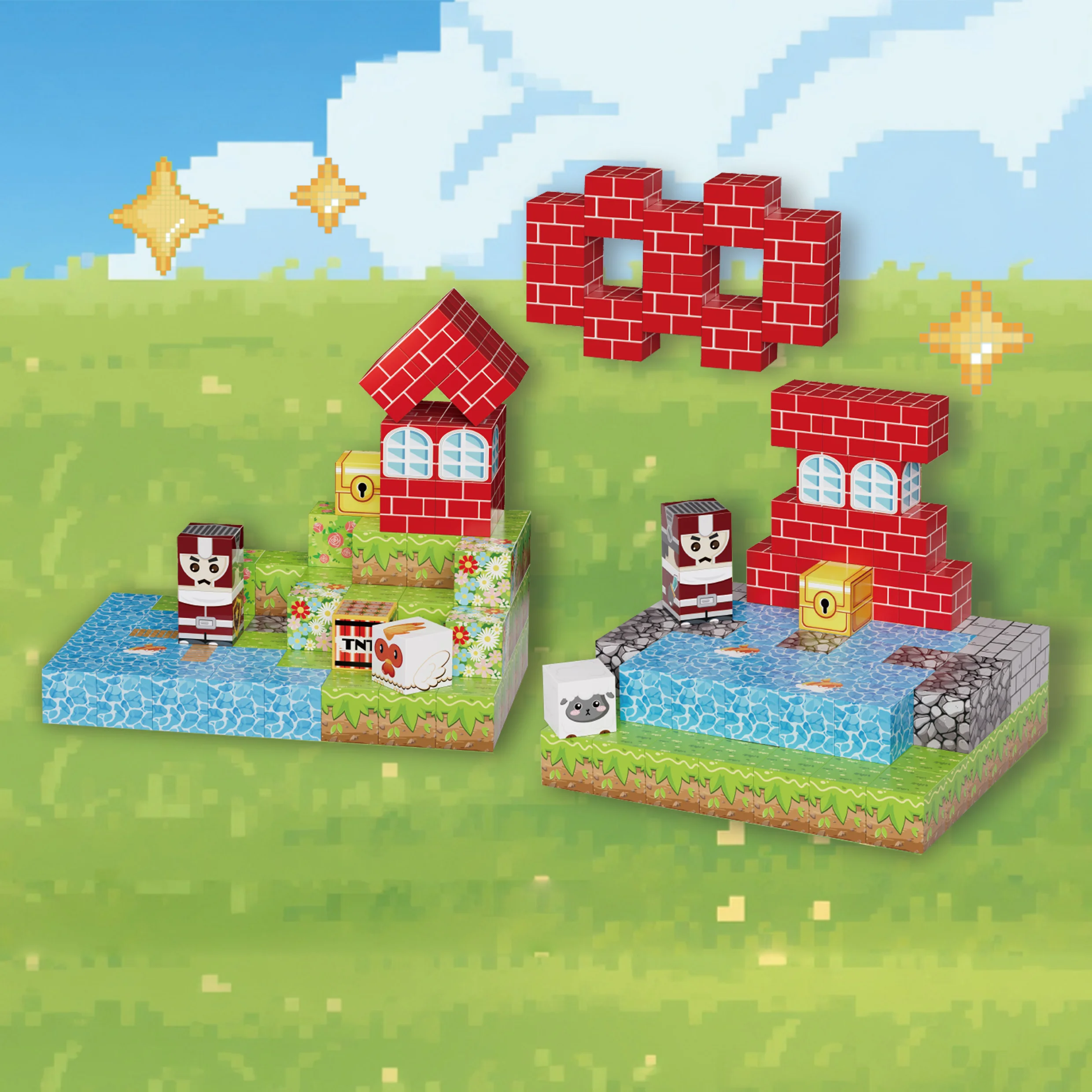 Kreatywny zestaw magnetycznych klocków konstrukcyjnych Street View Architektoniczny zestaw DIY Model Zabawka technologiczna dla dzieci na prezent dla dzieci