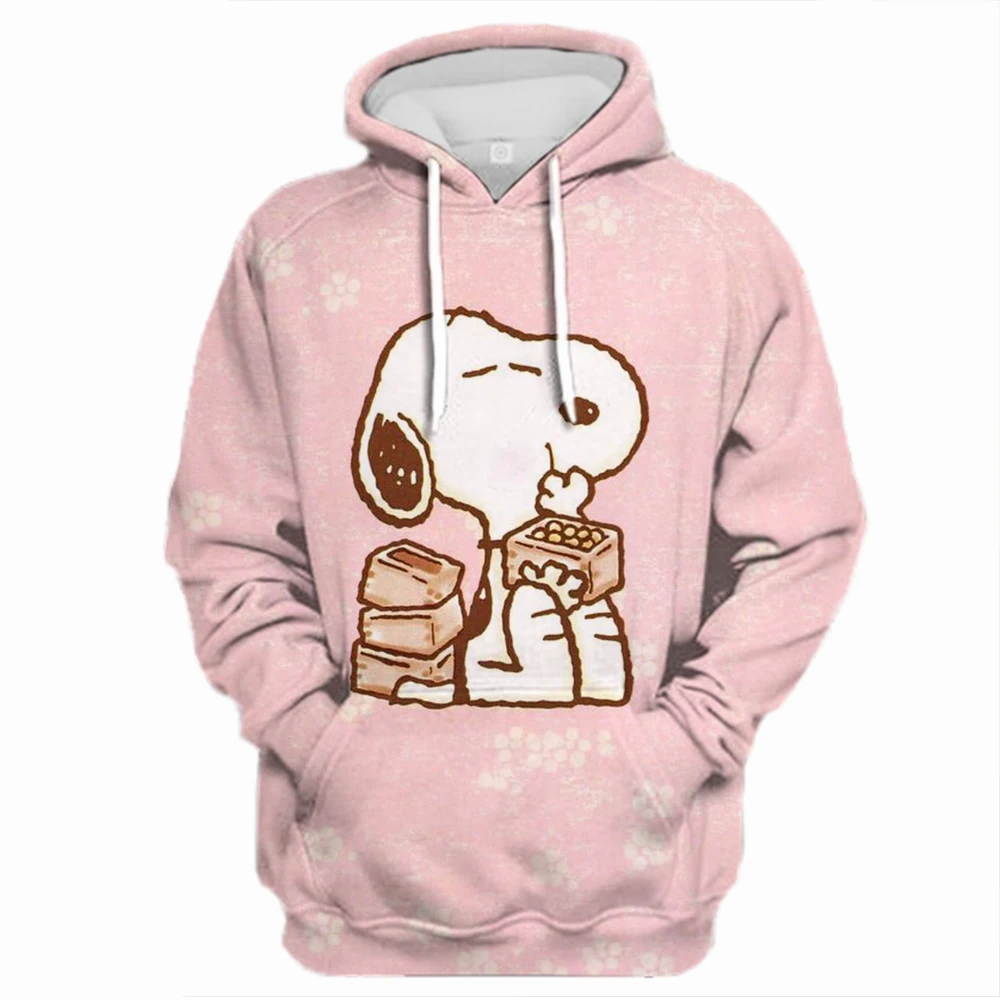 

Snoopy cartoon print Women Sweatshirt Long Sleeve Crewneck Graphic Hoodie Clothes Couple Valentine's Day Gift Womens Clothes