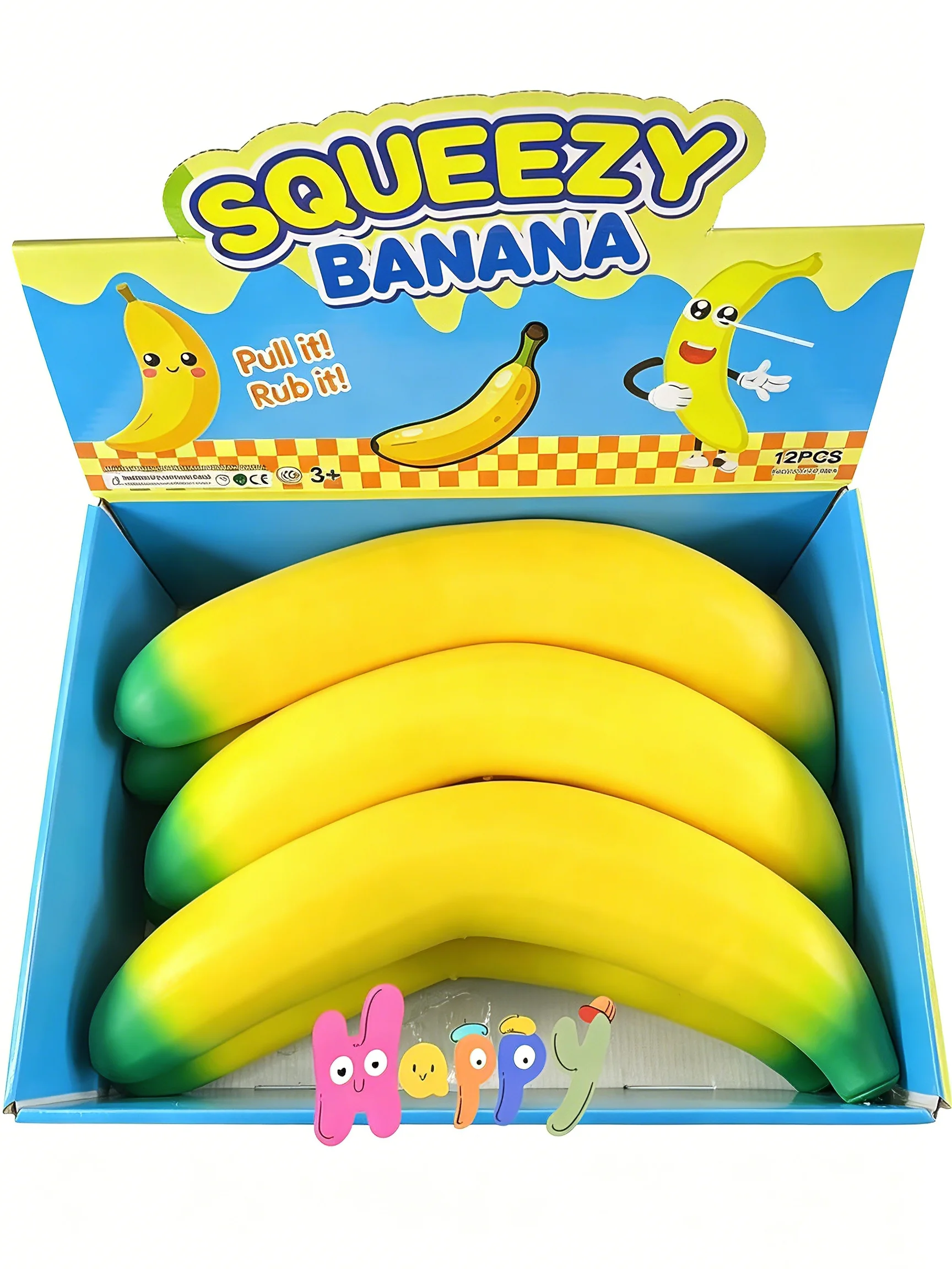 Miękki banan antystresowy, uroczy miękki gniotek, dekoracja na biurko łagodząca lęk, puszysty, wolno powracający do kształtu gniotek, dekoracja do domu. — 2