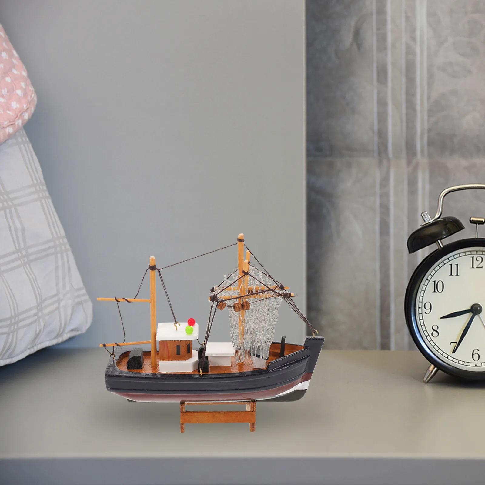 Wooden Sailboat Decor Handcrafted Mediterranean Nautical Ship Coastal Beach Tabletop Rustic Desk Nautical Office Home Accent