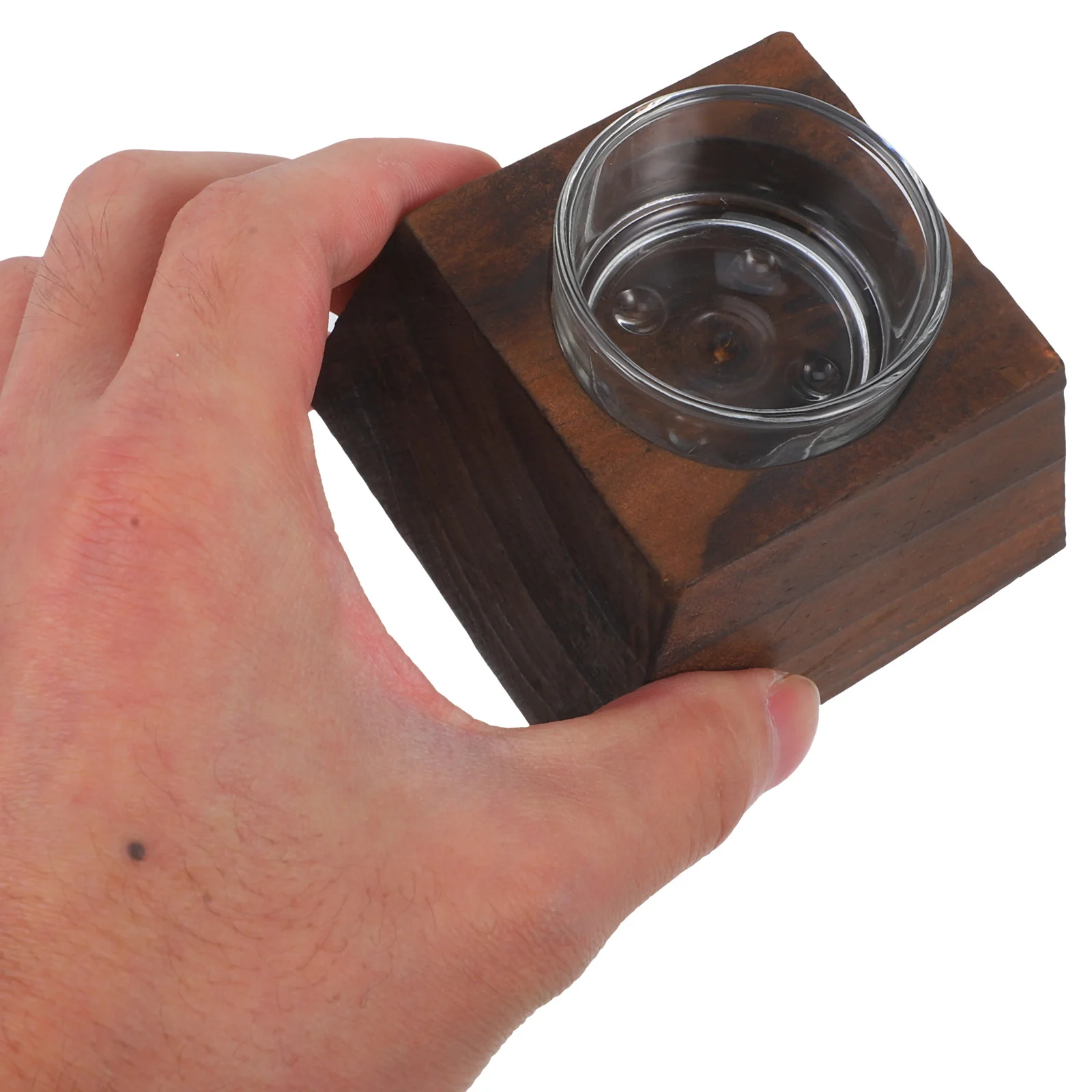 

Wooden Tea Light Holder Rustic Style Natural Wood Glass Candlestick Holder Wedding Birthday Valentine Decoration