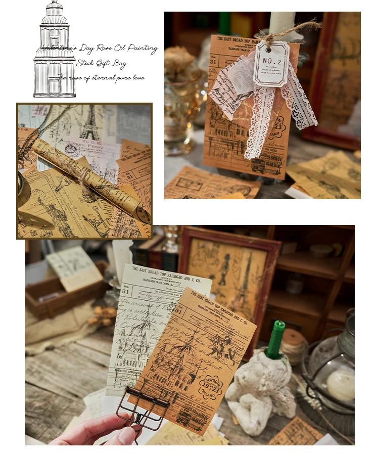 30 stücke Vintage Material Papier Lackmus Papier Scrap booking Materialien für Journal ing DIY Fotoalbum Collage Briefpapier Dekor Papier – Detail 16