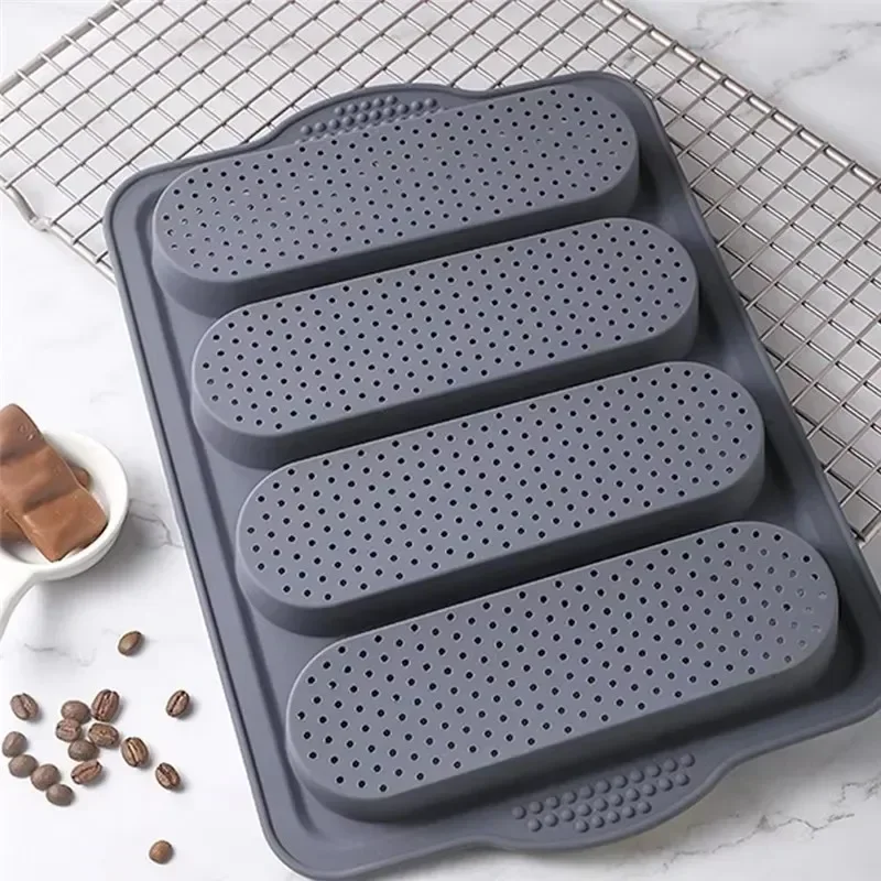 Baking Mould Restaurant Hamburger Bun Hot Dog Baguette Waffles Silicone Mold Non-stick Oven Tool kitchen Bakeware Accessories view 3