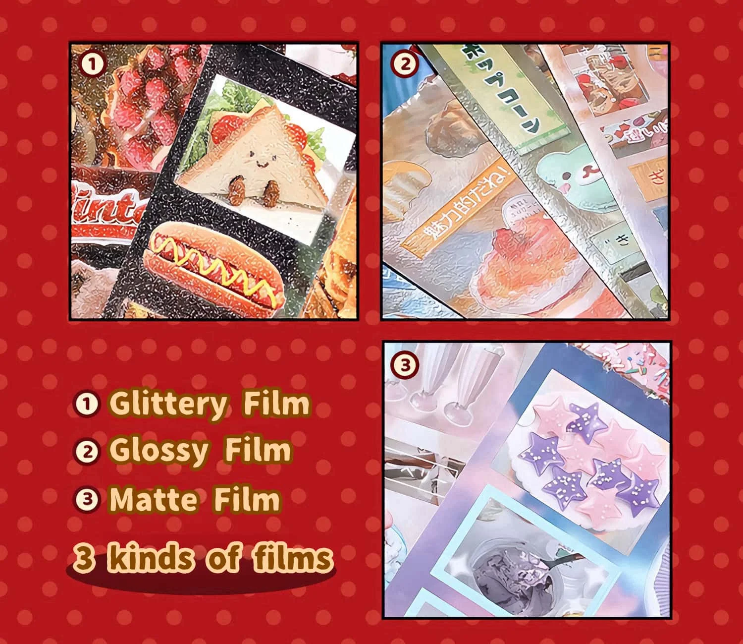 30P Die-Cut Sticker Book - Japanese Food & Dessert Vintage Showa Style - Glitter Matte Glossy Finish - 650+ Cute Elements