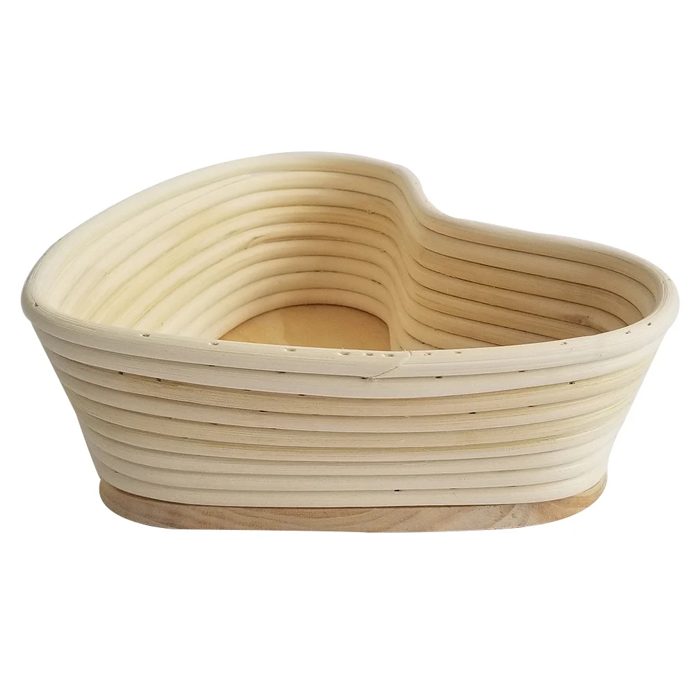 

Heart Shape Vine Proofing Basket 18X15.5Cm Natural Baking Tool For Sourdough Rising Fermentation With Cover Khaki