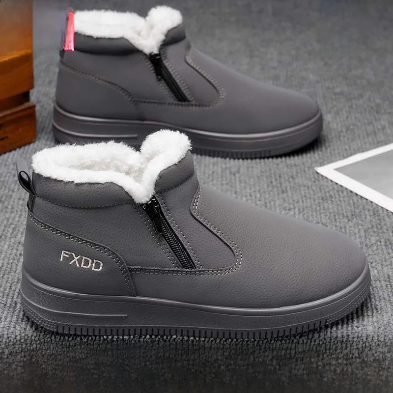 

Мужские осенне-зимние ботинки с высоким берцем, утепленные хлопком, на флисовой подкладке, для активного отдыха, морозостойкие, модные, с круглым носком, на плоской подошве