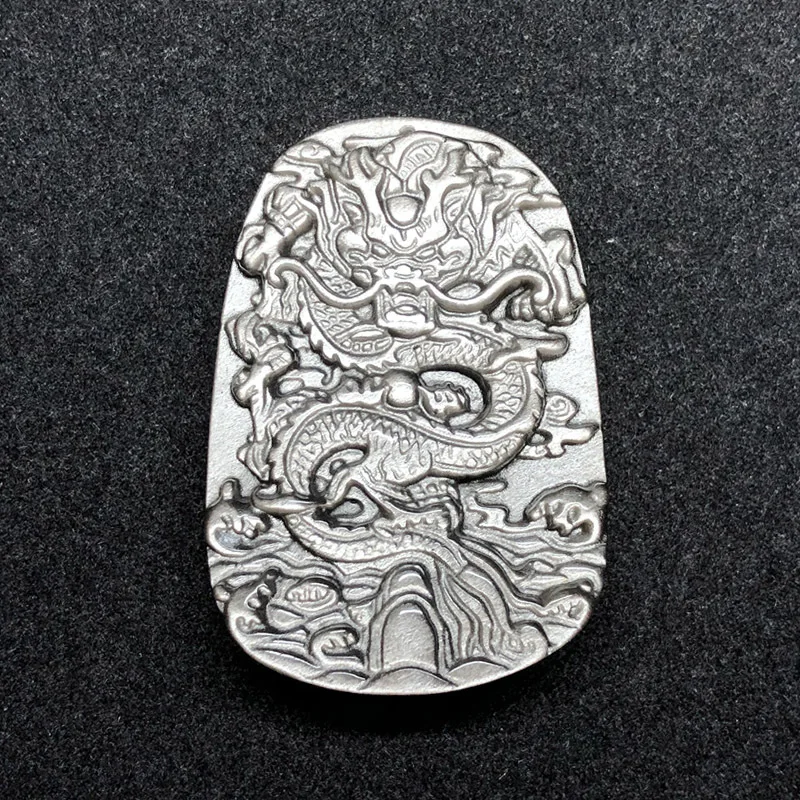 

Подвеска из обсидиана Дракон, мужское и женское серебряное ожерелье с подвеской из обсидиана