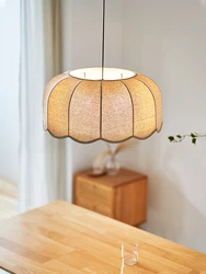 Japanese Fabric Pendant Light Nordic Lustre Bedroom Loft Restaurant Ceiling Chandelier Decoration Lighting Hanging Lamp Fixtures