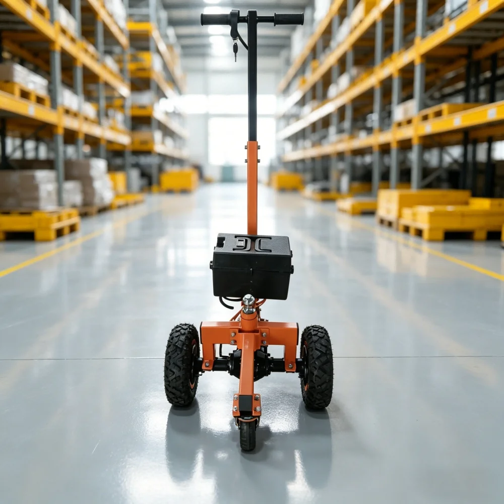 New 1.5 Ton Electric 3-Wheel Trailer Dolly with 500W Motor Reinforced Steel Solid Tires for Small Boat RV & Utility Trailer