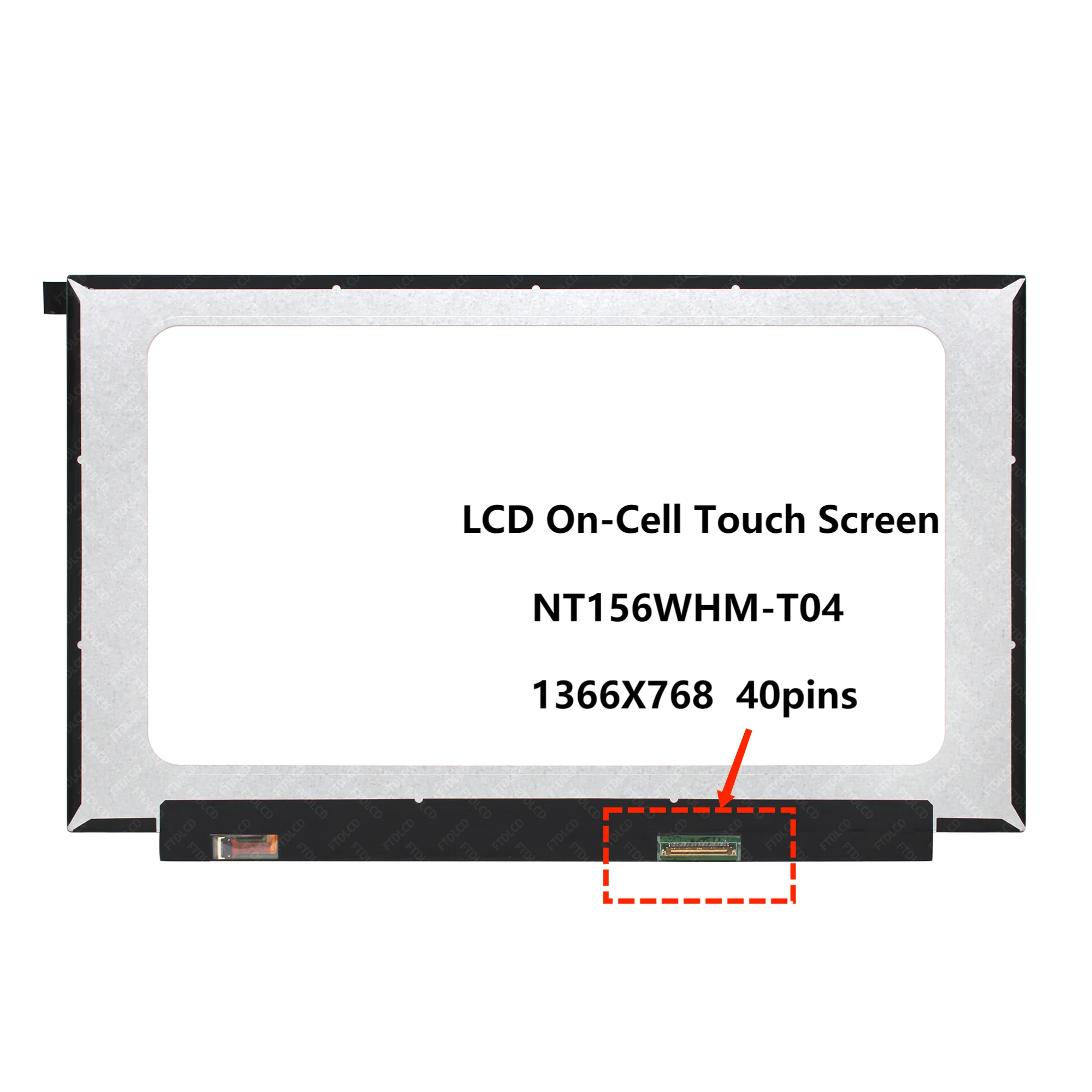 15.6'' HD 1366X768 Touch Screen Digitizer LCD Display Panel NT156WHM-T04 for HP Laptop 15s-fq3032TU 40 Pins 60 Hz